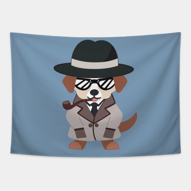 Private Detective Dog Tapestry by FlippinTurtles