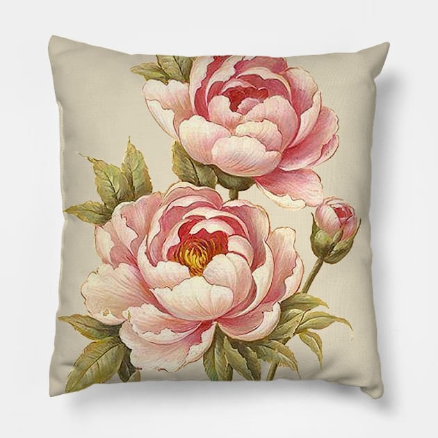 Botanical Print: Peony Pillow by Catholicamtees