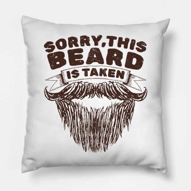 Sorry This Beard Is Taken - Retro Sketch AL Pillow by juragan99trans