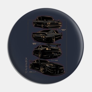 Skyline GTR Generations - PAPAYA STREETART Pin