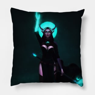 Necromancer Witch Elf Girl Pillow