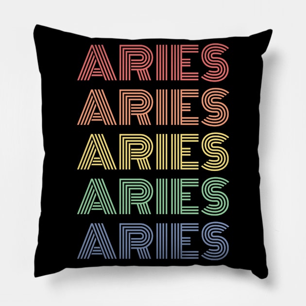 Colorful Aries zodiac design! Pillow by euheincaio