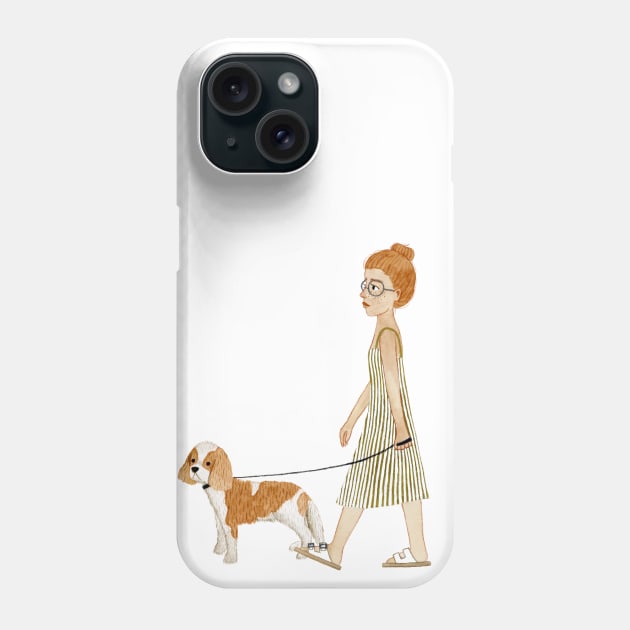 Walking a Pup Phone Case by annyamarttinen