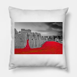 Tower of London Red Poppies Pillow