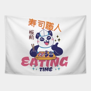 Panda Eating Time Design for food lovers Tapestry