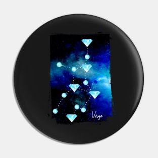 Virgo Constellation in Blue Topaz - Star Signs and Birth Stones Pin