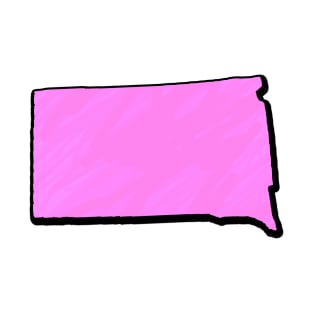 Pink South Dakota Outline T-Shirt