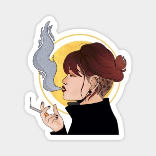 Smoking Lady Magnet