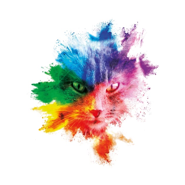 Colorful cat head by I-dsgn