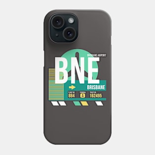 Brisbane (BNE) Airport // Retro Sunset Baggage Tag Phone Case