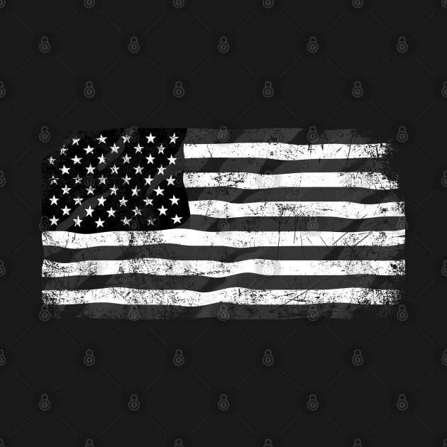 Black and white American flag by rlnielsen4