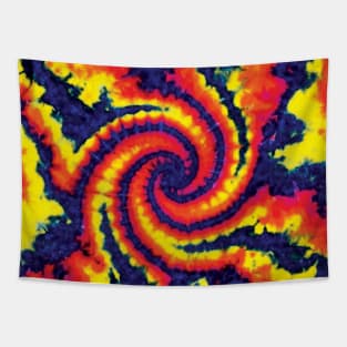 Mini Spiral Wig Wag Red Yellow Navy Tie Dye Tapestry