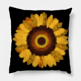 Spirograph collage sunflower Pillow