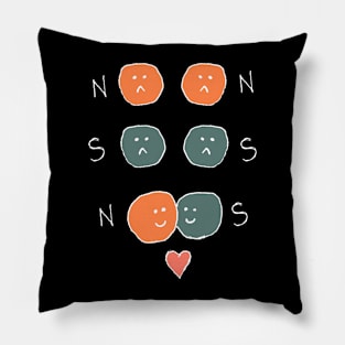 North an south magnet science comedy Pillow