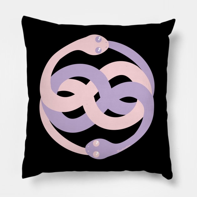 Pink and violet Auryn kawaii Pillow by Pendientera