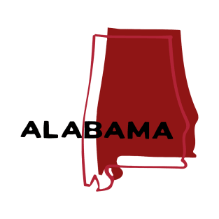 Crimson Red State of Alabama T-Shirt