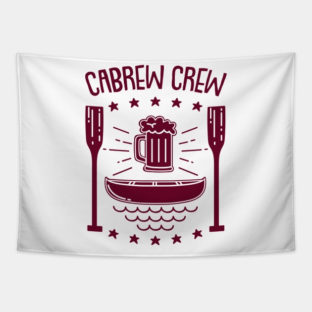 Cabrew Crew - Funny Canoeing Pun Beer brew gift Tapestry by Shirtbubble