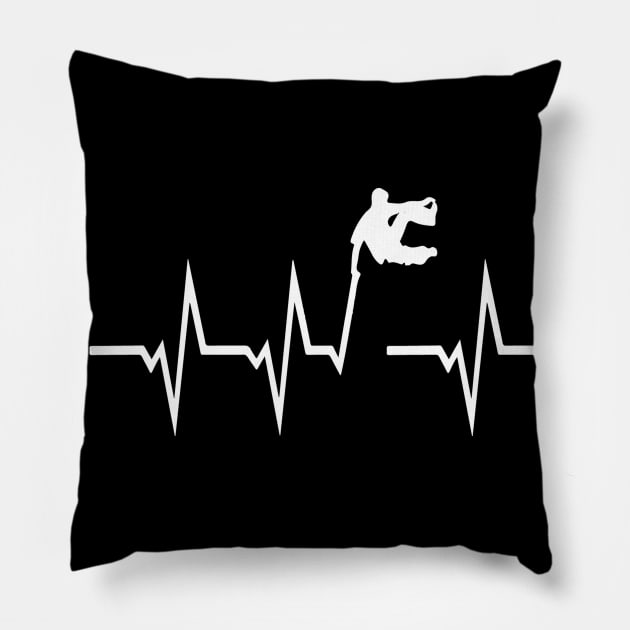 Parcour Heartbeat Funny Free Running Design Pillow by MrPink017
