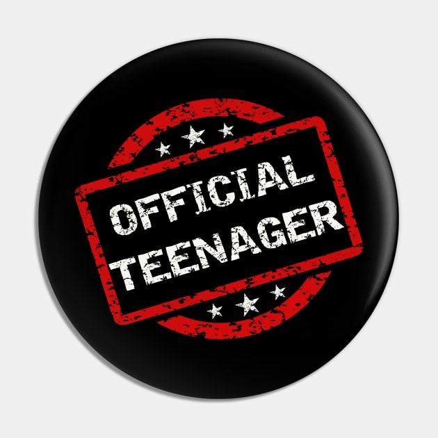 Official Teenager T-Shirt 13th Birthday Gift for Boys Girls Pin by Ilyashop