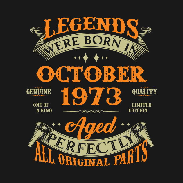 50th Birthday Gift Legends Born In October 1973 50 Years Old by super soul