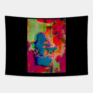 Rainbow Glitch Abstract v2 Tapestry