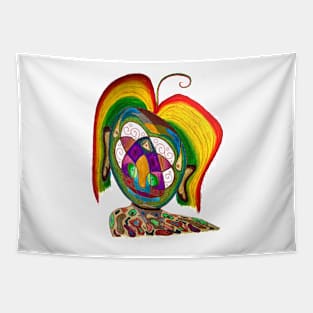 Girl with the Rainbow Hair Tapestry