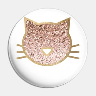 Sparkling rose gold cat II Pin