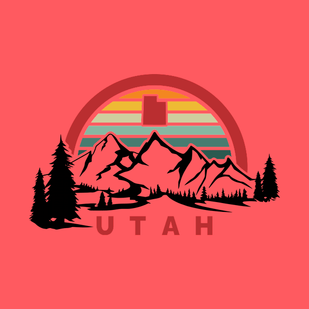 Utah Trees and Mountains - Design by RAD! by Jayaarc