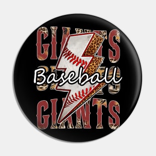 Graphic Baseball Giants Proud Name Team Vintage Pin