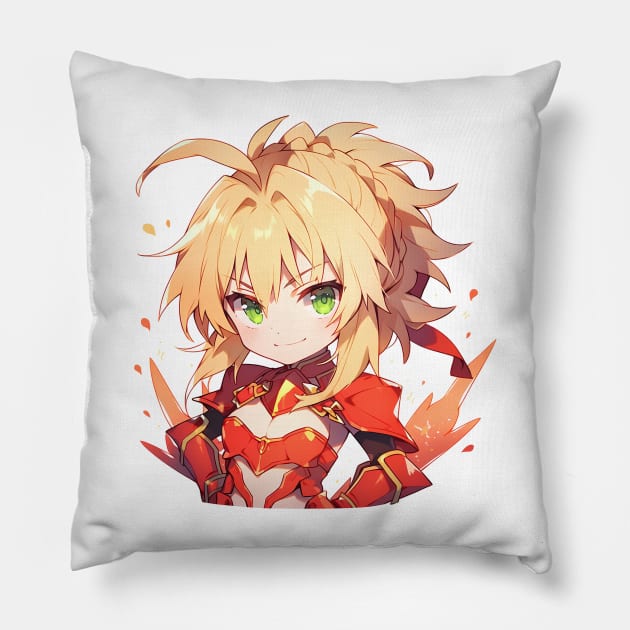 chibi mordred Pillow by WabiSabi Wonders