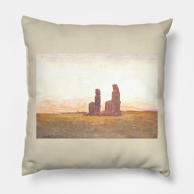 The Colossi At Thebes in Egypt Pillow by Star Scrunch