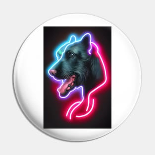 Dog lover | Cute neon dog head Pin