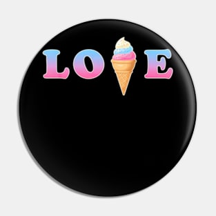 I Love Ice Cream Fun Cute Novelty Pin