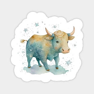 Watercolor Zodiac Taurus Magnet