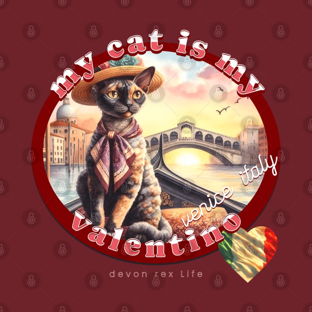 My Italian Valentine Cat Devon Rex Life 41D by catsloveart