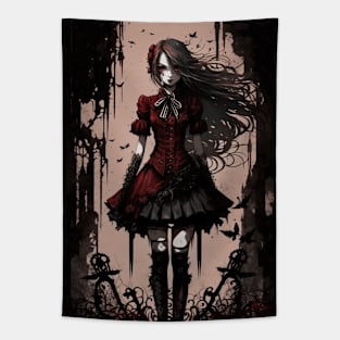 Anime Goth Girl Tapestry