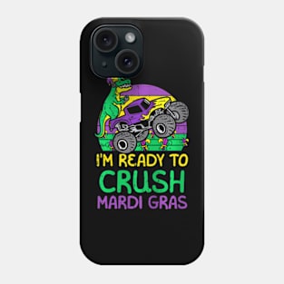 Kids Crush Mardi Gras Dino Monster Truck Phone Case