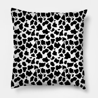 Black and White Cow Print Pattern Pillow