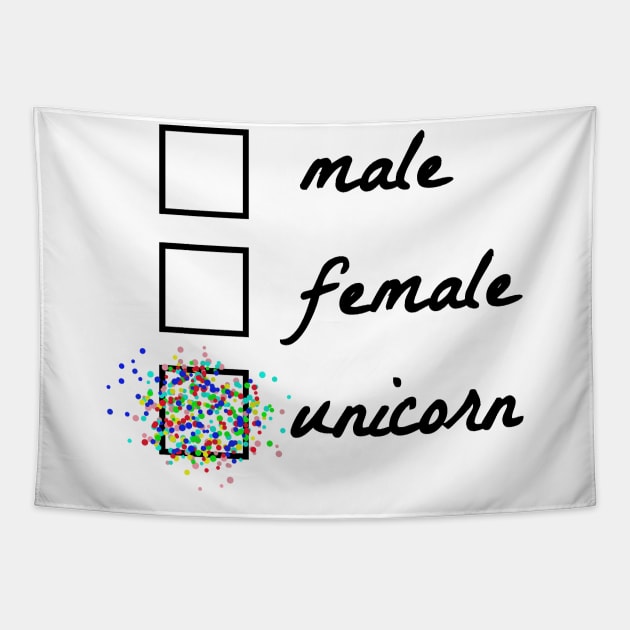 Unicorn gender identification - design Tapestry by Qwerdenker Music Merch