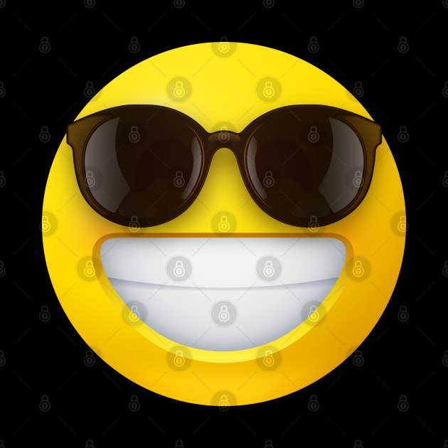 Beaming face emoji with sunglasses by Vilmos Varga