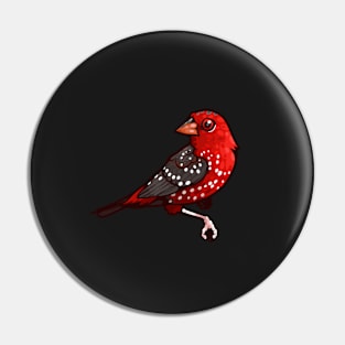 Strawberry Finch Pin