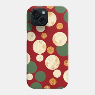 Vintage patchwork pattern with circles Phone Case