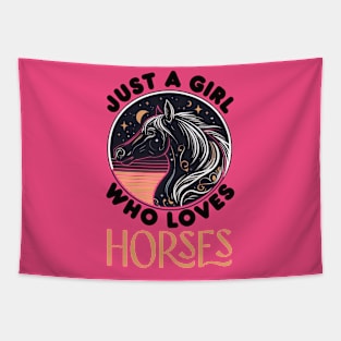 Just A Girl Who Loves Horses Tapestry