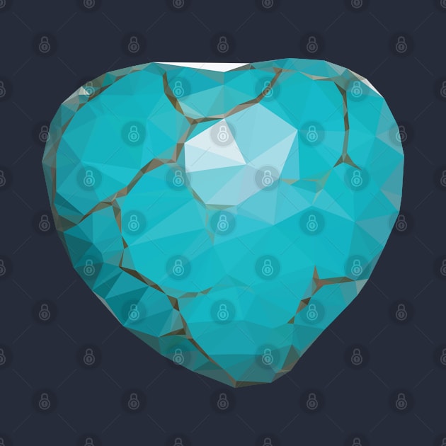 Geometric Turquoise Heart by AnnArtshock