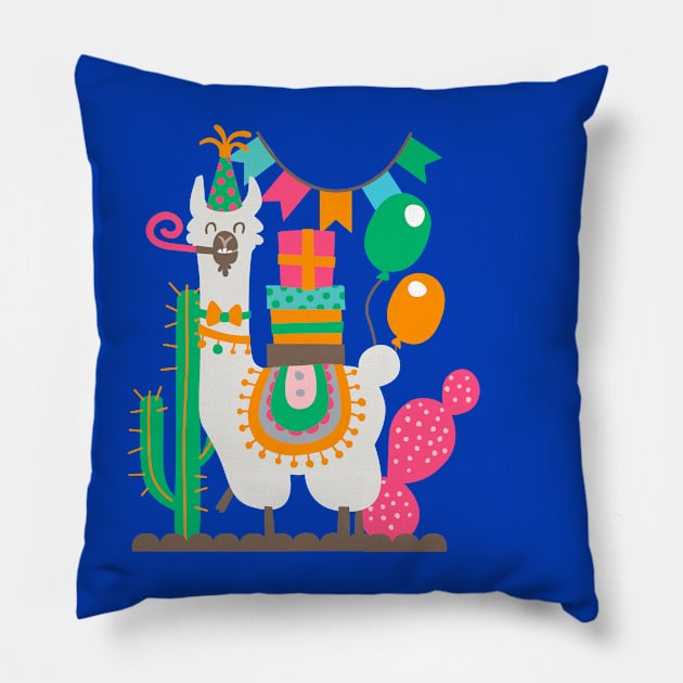 Party llama Pillow by melomania
