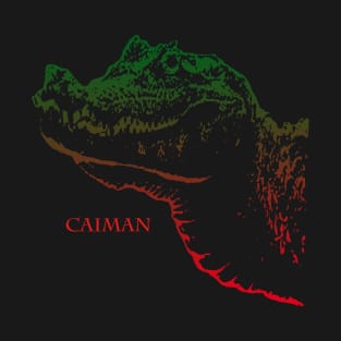 The caiman head is Violet, Green, Orange T-Shirt