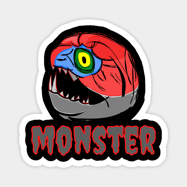 Monster Head of Deep Sea Fish Magnet by Sahaga-haga