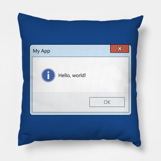 Hello World Message Box Pillow by codewearIO