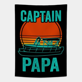 Pontoon Captain Dad Funny Pontoon Boat Lover Tapestry