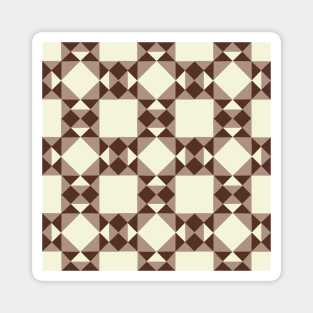 A cream and brown Georgetown Patchwork Pattern Magnet